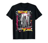 Bande dessinée de Graffiti rétro Vintage New York Skyline Punk Grunge T-Shirt