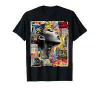 Bande dessinée de Graffiti rétro Vintage New York Skyline Punk Grunge T-Shirt