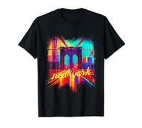 Bande dessinée de Graffiti rétro Vintage New York Skyline Punk Grunge T-Shirt