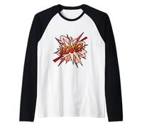 Bande dessinée Love Pop Art Amusant Design de Super-héros Manche Raglan