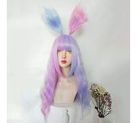 Bande dessinée mode perruques femmes cheveux fille Kawaii Lolita Cosplay perruque résistant à la chaleur synthétique perruque Halloween rose longue perruque quotidienne