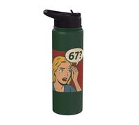 Bande dessinée pop art rétro 6x7 Funny Math Meme 67 questions Brainrot Stainless Steel Insulated Water Bottle