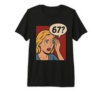 Bande dessinée Pop Art rétro 6x7 Funny Math Meme 67 Questions Brainrot T-Shirt Haut de Gamme