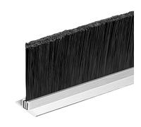 Bande d'étanchéité à brosse pour porte, Bande de brosse inférieure porte en alliage d'aluminium, boudin, argent 10-200mm(Silver-t Type,50mm)