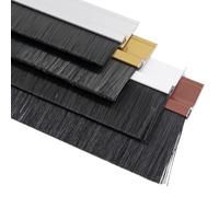 Bande d'étanchéité à brosse pour porte, Bande de brosse multicolore en alliage d'aluminium, 1 pièce, bande balayage for porte inférieure, 20-100mm(Bruin,30mm/1.2in)