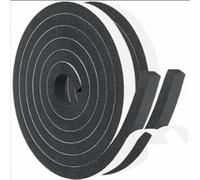Bande d'étanchéité adhésive en mousse PU, anti-collision, insonorisante, pour portes et meubles, protection contre les intempéries, noir, 1,5 cm, 2 rouleaux, 4 m