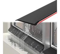 Bande d'Étanchéité Auto-adhésive en Caoutchouc pour Rebords de Portes et Fenêtres - Protection Anti-Pluie Universelle avec Déflecteur de Pluie et Biseau à 135° (Largeur (5,5 cm), Longueur (1 m))