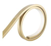 Bande d'étanchéité autocollante pour bordure - 5 m - Flexible - Pour salle de bain, cuisine, mur - PVC - Étanche - Moulure décorative - Blanc doré - Argent (doré)