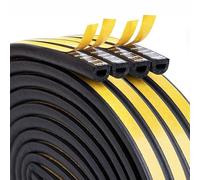 Bande d'étanchéité autocollante pour portes, fenêtres, joint de fenêtre anti-collision, en caoutchouc, mousse, bande d'isolation acoustique, autocollante, noire, 20 m