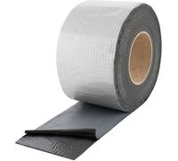 Bande d'étanchéité butyle pour toiture (10 mx 100 mm x 1 5 mm) Bande de solin extrêmement adhésive à froid revêtement aluminium