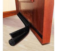 Bande d'étanchéité de bas de porte à économie d'énergie et coupe-vent avec cuir et mousse souple pour isoler les portes dans les maisons, les hôtels et les lieux industriels (noir)