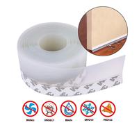 Bande d'étanchéité en caoutchouc pour bas de porte, 5 mètres, coupe-vent, anti-poussière, ruban de scellage pour pare-brise Transparent