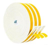 Bande d'étanchéité en mousse pour portes et fenêtres - 245 m - Protection coupe-vent et imperméable - 12 mm x 3 mm x 5 m