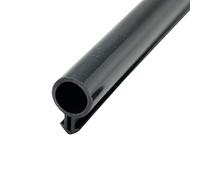 Bande d'étanchéité en plastique et acier pour porte et fenêtre - 10 m - Caoutchouc de silicone - Joint d'étanchéité pour porte et fenêtre - Joint tubulaire - Type O (noir, grand O : 10 mm)