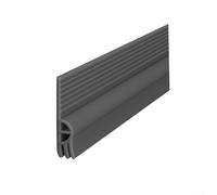 Bande d'étanchéité flexible en TPE pour bas de porte - Rouleau de 2 m - Design ondulé pour fenêtres coulissantes - Facile à nettoyer - Gris foncé