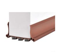 Bande d'étanchéité pour bas de porte intérieure - Bande d'étanchéité réglable coupe-vent et isolation phonique en PVC + feutre - 96 cm (marron)