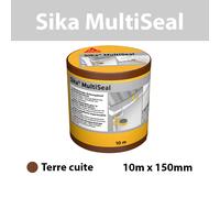 SIKA - Bande d'étanchéité autocollante pour la réparation de toiture/gouttière Multiseal Terre Cuite - Multisupports - Résistant aux UV/Déchirure - Pose facile -Peut-être peint - 150mm x 10m