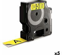 Bande d'étiquettes Dymo D1 19mm/7m noir/jaune paquet de 5 pièces