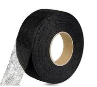 Bande d'ourlet de 50 m - Noir - 40 mm de large - Ruban de couture autocollant - Pour réparation des tissus, rideaux, pantalons, vêtements sans couture - 50 m de large - 4 cm - Noir