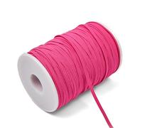 Bande élastique à coudre - Bande élastique plate - Ruban élastique - Pour bricolage, artisanat, bricolage, décoration de vêtements, rose - 3 mm x 90 m
