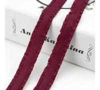 Bande élastique à volants colorée de 5 à 30 yards (4,4 à 27,4 m) - 13 mm - Accessoires de couture - Rouge vin - 13 mm - 10 yards (9,1 m)