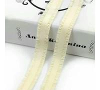 Bande élastique à volants colorée de 5 à 30 yards (4,7 à 27,4 m) - 13 mm - Accessoires de couture - Beige - 13 mm - 10 yards (9,1 m)