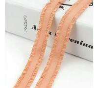 Bande élastique à volants colorée de 5 à 30 yards (4,7 à 27,4 m) - 13 mm - Accessoires de couture - Couleur : abricot - Largeur : 10 yards (9,1 à 9,1 m)