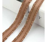 Bande élastique à volants colorée de 5 à 30 yards (4,7 à 27,4 m) - 13 mm - Accessoires de couture - Couleur : Café clair - 13 mm - 10 yards (9,1 m)