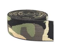 Bande élastique camouflage 2 m x 38 mm, épaisseur 1,7 mm, pour bandoulière de sac, ceinture de vêtement, décoration, ruban extensible, accessoires de couture,Vert armée,2 mètres