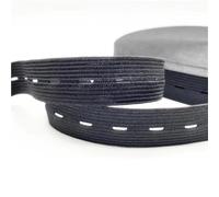 Bande Elastique Ceinture élastique tressée extensible de 5 m avec boutonnières, for la couture et les accessoires de vêtements.(Black20mm 5meters)