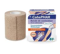 Bande Élastique Cohésive Médicale - Bande de Contention Auto-adhérente, Sans Latex, Maintien et Compression Contrôlée - Idéale Entorse, Soutien Articulaire Premiers Secours (3m x 7cm)