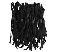 Bande élastique de 5 mm de large avec cordon de serrage, 9 mm x 6,5 mm en silicone antidérapant, 10 cm, fil extensible à coudre avec boucles réglables pour corde d'oreille, noir, 100 pièces