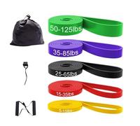 Bande élastique de Fitness avec 5 Niveaux de résistance différents, livrée avec poignées, ancrage de Porte et Sac de Rangement pour Vous Aider à réaliser Un entraînement Complet du Corps à Domicile.