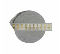 Bande élastique en élasthanne à rabat, motif fleur de lotus doré, 15 mm, 2,5 ou 10 yards, pour cheveux, couture, ananas, gris, 2 yards