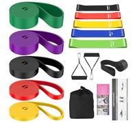 Bande Elastique Musculation 14 in 1 Sport Resistance Band Traction Elastic Kit Fitness Pilates Gym Workout Materiel Accessoires Maison avec Ancrage de Porte Poignée Reeducation Qualité Elastisches
