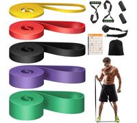 Bande Elastique Musculation Ensemble,Bande Élastique Musculation De Niveau 5,Avec Ancrage De Porte,Poignée,Housse De Protection,Pour Entraînement De Résistance Powerlifting Fitness Musculation