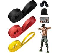 Bande Elastique Musculation(Lot De 3) Élastique Musculation Traction Avec 3 Niveaux De Résistance,D'ancrage De Porte,Bande Elastique Sport Pour Gymnases Domicile,Bande Resistance M[Ela710095]