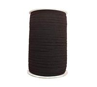 Bande élastique plate de 6 mm - 10 m de cordon extensible tressé noir pour couture, bricolage, couture, mercerie et vêtements - Sangle élastique en caoutchouc polyester durable - Noir