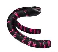 Bande élastique pour guidon de vélo fabriquée en silicone PU et EVA pour une absorption des chocs supérieure, antidérapante et durable (rose-noir)