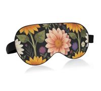Bande élastique réglable bloquant la lumière pour les yeux | Coussin rembourré en coton doux pour voyage, voyage, avion, train, temps de repos, fleurs vintage