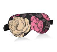 Bande élastique réglable bloquant la lumière pour les yeux | Sangle élastique en mélange d'élasthanne, bandeau doux pour les yeux, sommeil profond, rose pâle, fleur de pivoine