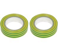 Bande électricien | Ruban Isolant | Ruban adhesif résistant | Adhesif Couleur | Isolation Ruban | Etanchéité | Ruban Adhesif De Reperage Jaune/Vert | 801110 Deblex (Lot de 2)