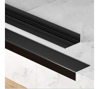Bande en aluminium en forme de L, bande pour bord en alliage d'aluminium de 2 pièces de 90 cm pour bande décorative d'angle pour intérieur et extérieur (B,2 x 4 x 0,9 m)
