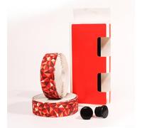 Bande flexible en polyuréthane et EVA pour guidon de vélo conçue pour absorber les chocs et maintenir une prise en main sûre dans toutes les conditions (blanc rouge)