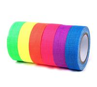 Bande Fluorescente De Tissu De Gaffer,Konesky La Lueur De Bande Fluorescente De 6pcs Dans Le Blacklight Uv Foncé Réactif De Lueur De Néon Pour La Partie Art Artisanat Halloween Décorations