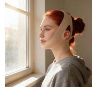 Bande gainante de menton - Élévateur de mâchoire réglable | Sangle raffermissante du visage - Bande en polyester élasthanne respirant et réutilisable pour une mâchoire définie à la maison pendant le