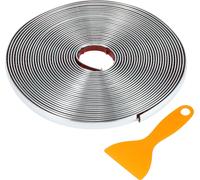Bande Garniture Fenêtre Voiture Camion 10Mm De Largeur 32Ft 10M Auto-Adhésive Anti-Rayures | Autocollant Décoratif Universel Pour Pare-Chocs Porte Carrosserie Argent Brillant