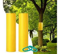 Bande Glue Arbre 2X Ruban D'arbre Jaune piège à Colle Protéger les Arbres (3mx15cm) pour Empêcher Chenilles Fourmis Autres Insectes Nuisibles de Grimper sur les Arbres, y Compris 2 Fils de Liaison