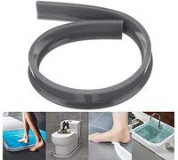 Bande imperméable Pliable de Silicone,Barrière d'eau de Silicone,obturateur de Barrage d'eau de seuil de Douche, arrêt d'écoulement d'eau de Joint de Plancher (200 cm,Gris)