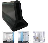 Bande imperméable Pliable de Silicone,Barrière d'eau de Silicone,obturateur de Barrage d'eau de seuil de Douche, arrêt d'écoulement d'eau de Joint de Plancher (80 cm,Noir)